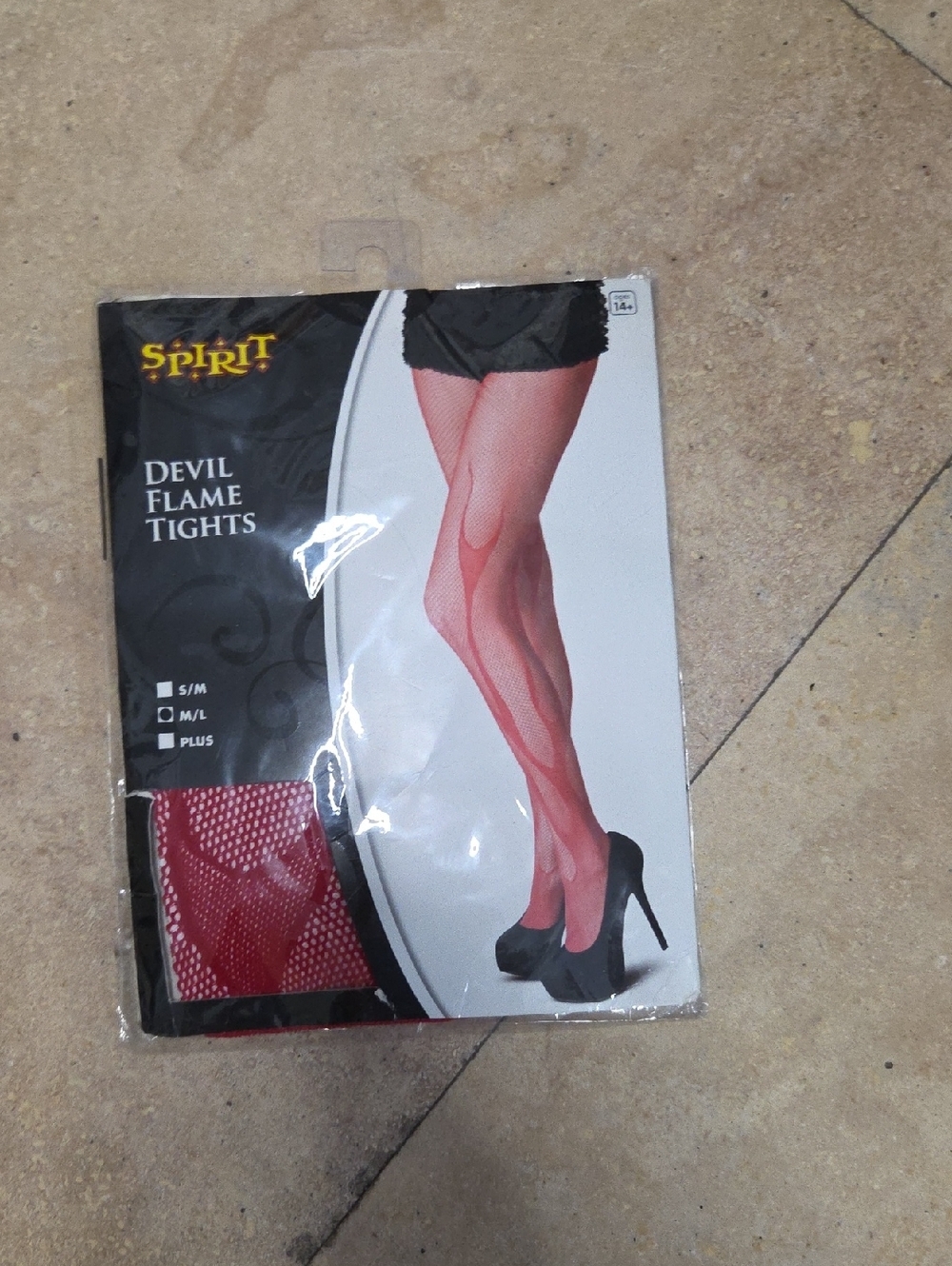 Spirit Red Devil Flame Fishnet Tights